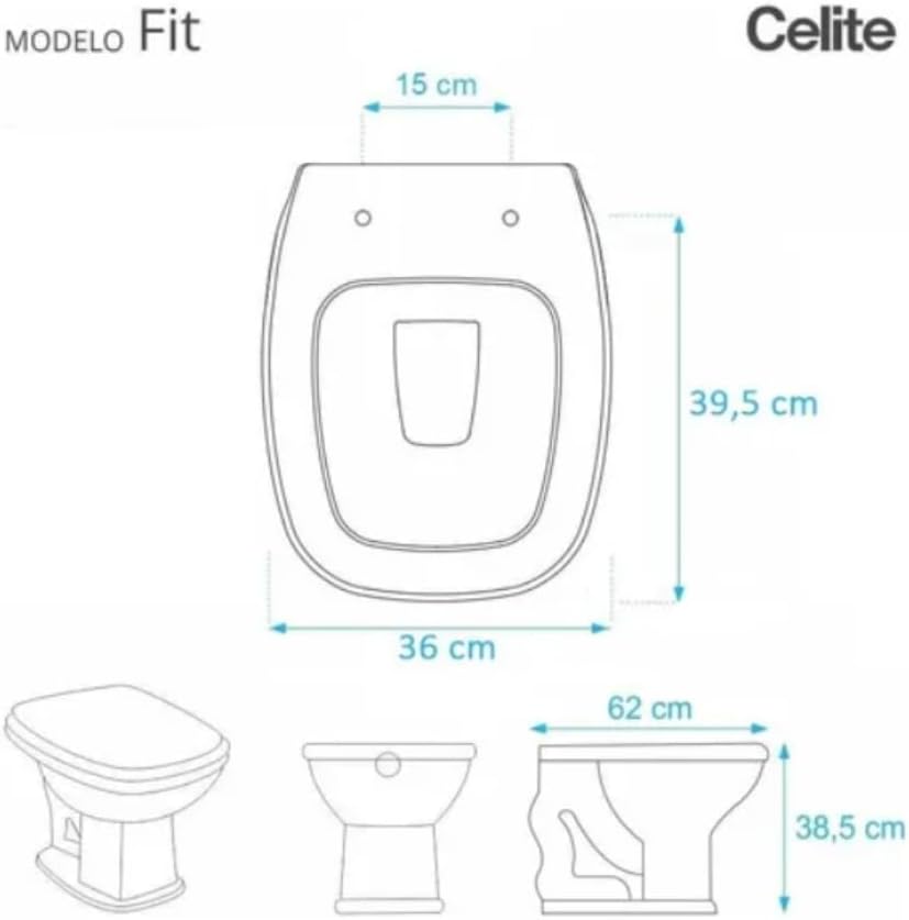 Assento Sanitário Celite Fit Plus Polipropileno Soft Close - Imagem 6