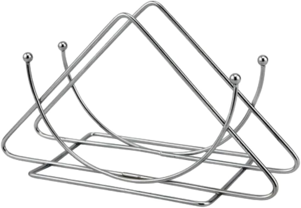 Porta Guardanapos Inox Triangular para Mesa de Cozinha Elegante