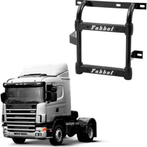 Estribo Scania R124 Fabbof 2 Degraus Preto 2002 Até 2005