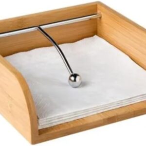 Porta Guardanapo OU Linha Sense de Bambu e Metal para Mesa