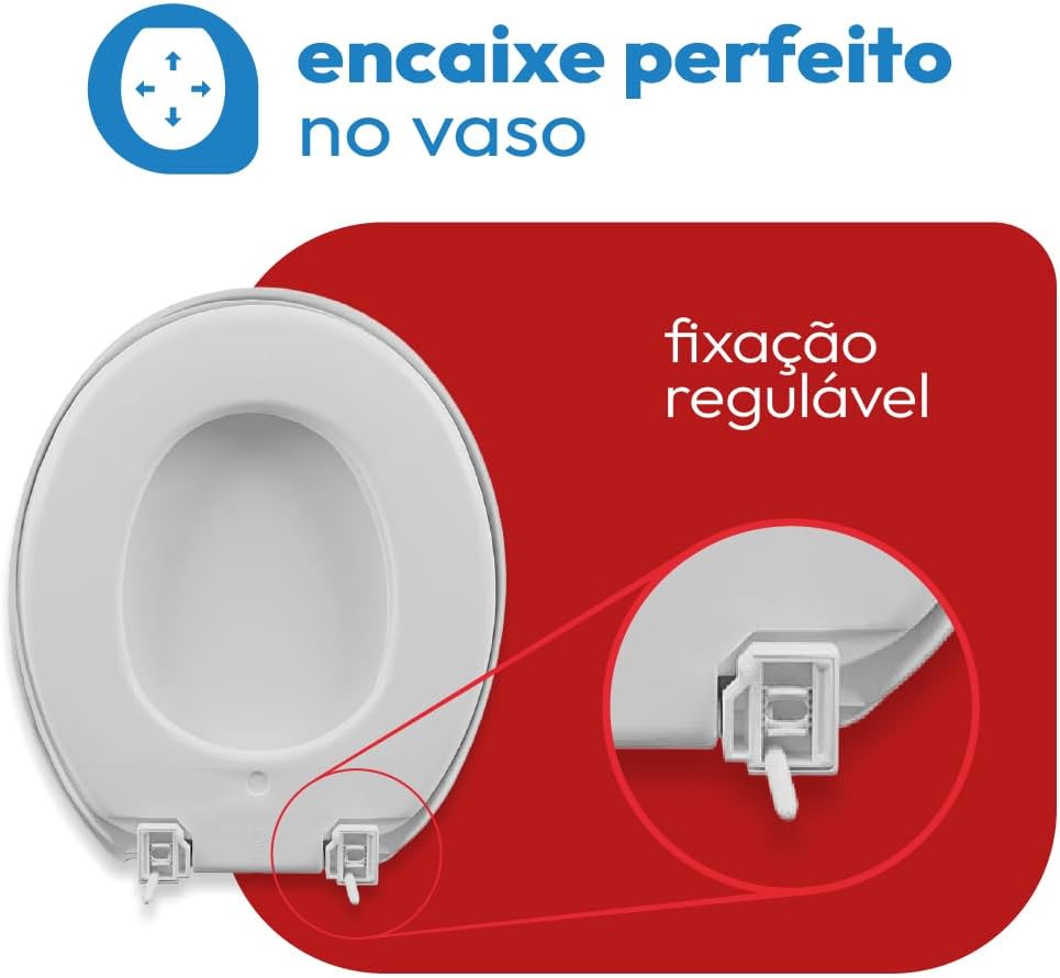 Assento Sanitário Astra Almofadado Branco Confortável e Macio - Imagem 5