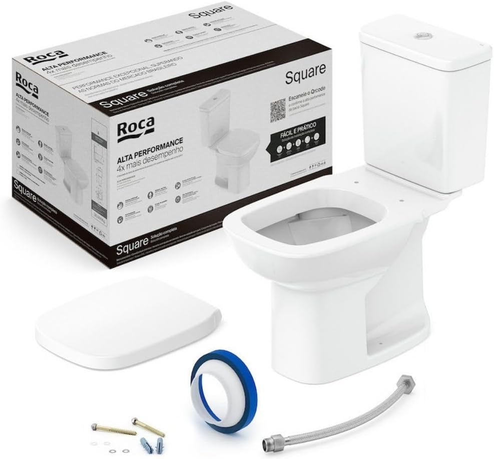 Vaso Sanitário Roca Square com Caixa Acoplada e Assento Soft