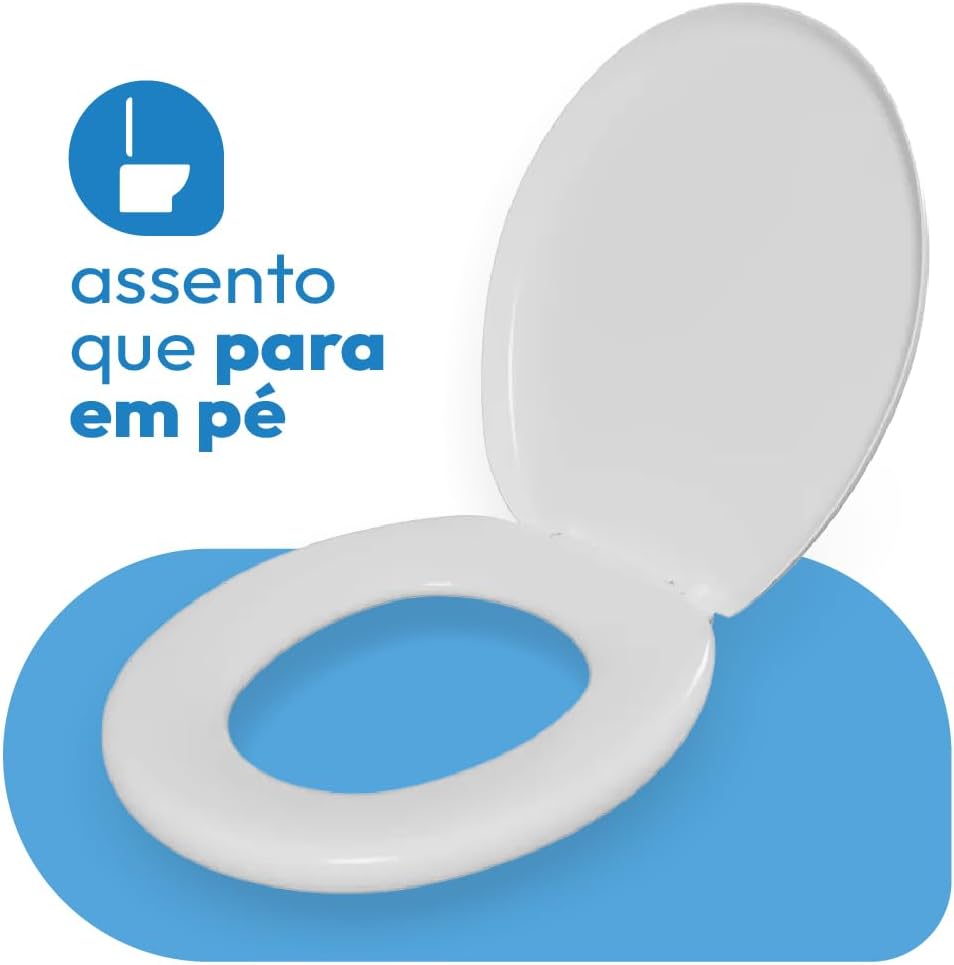 Assento Sanitário Astra Almofadado Branco Confortável e Macio - Imagem 4