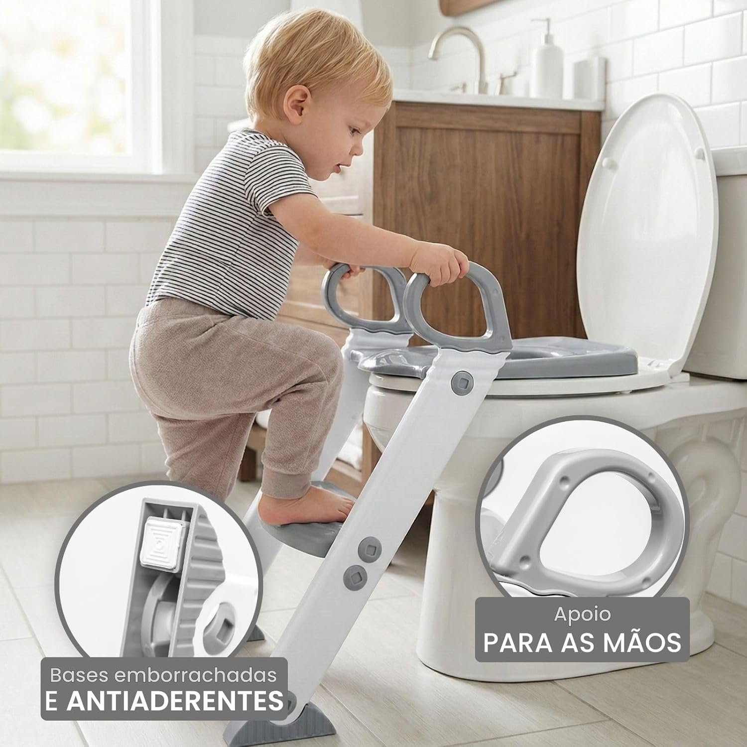 Assento Redutor Infantil ATENTU com Escada para Vaso Sanitário - Imagem 3
