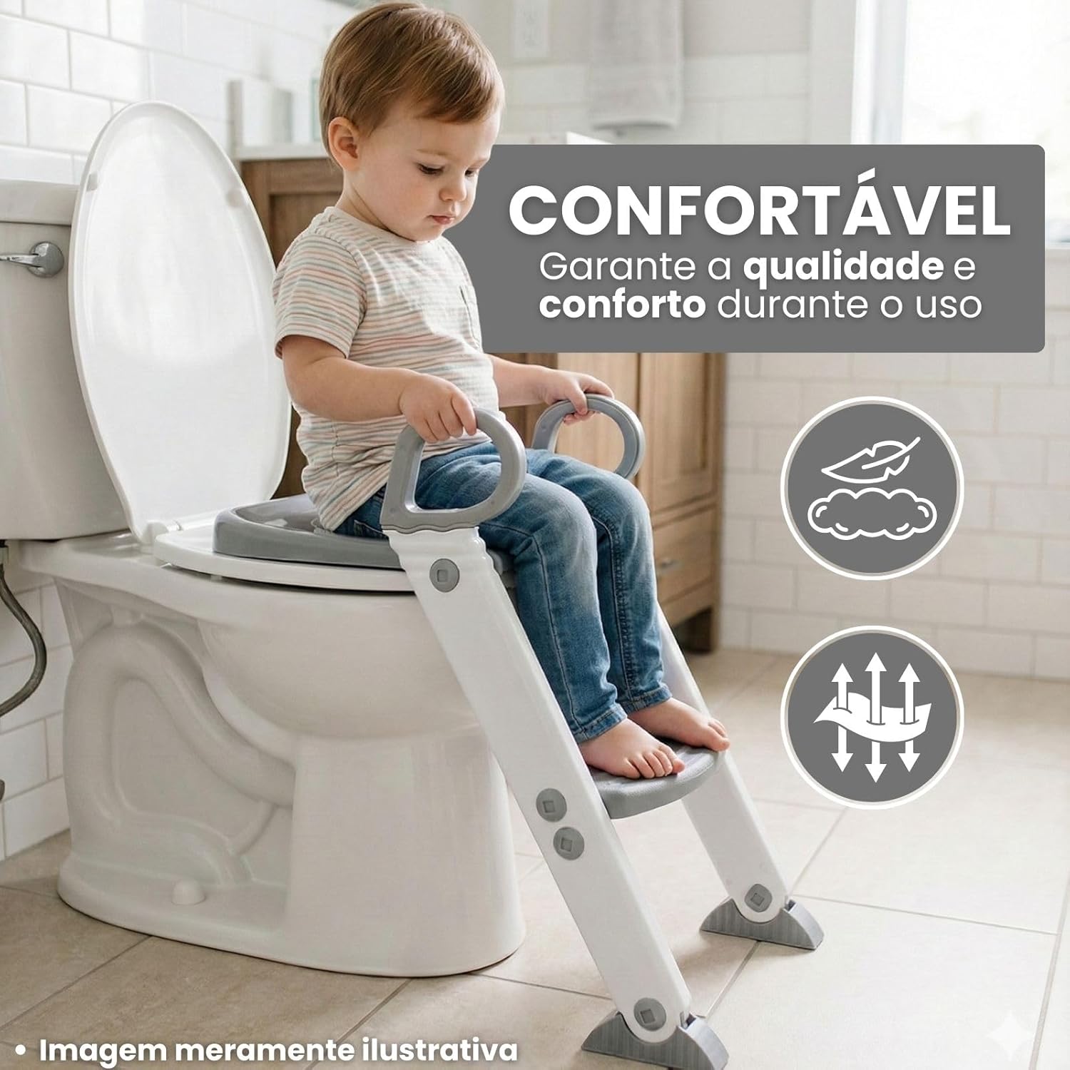 Assento Redutor Infantil ATENTU com Escada para Vaso Sanitário - Imagem 5